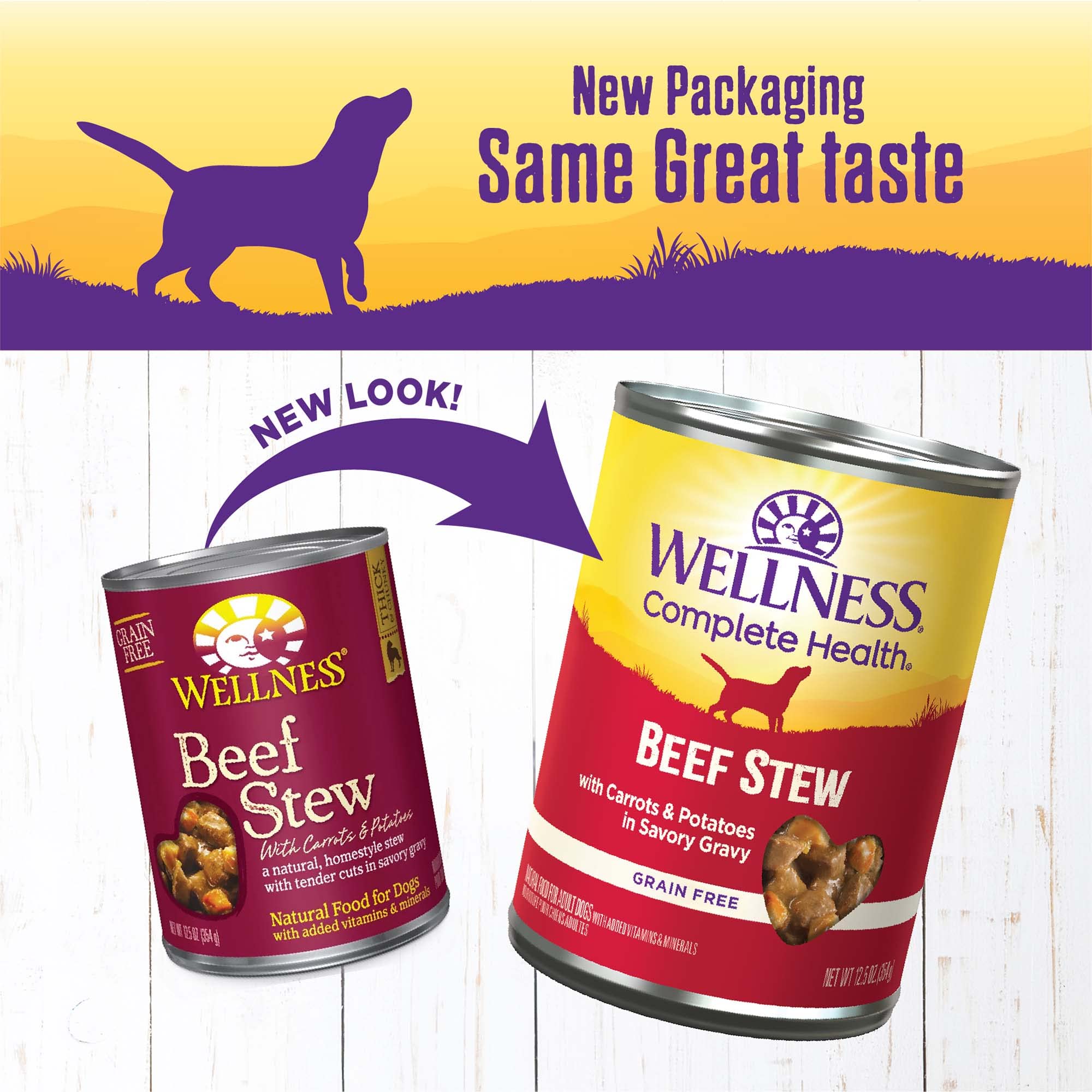Wellness Complete Health Stew grain-free beef with real protein and vegetables for balanced meals