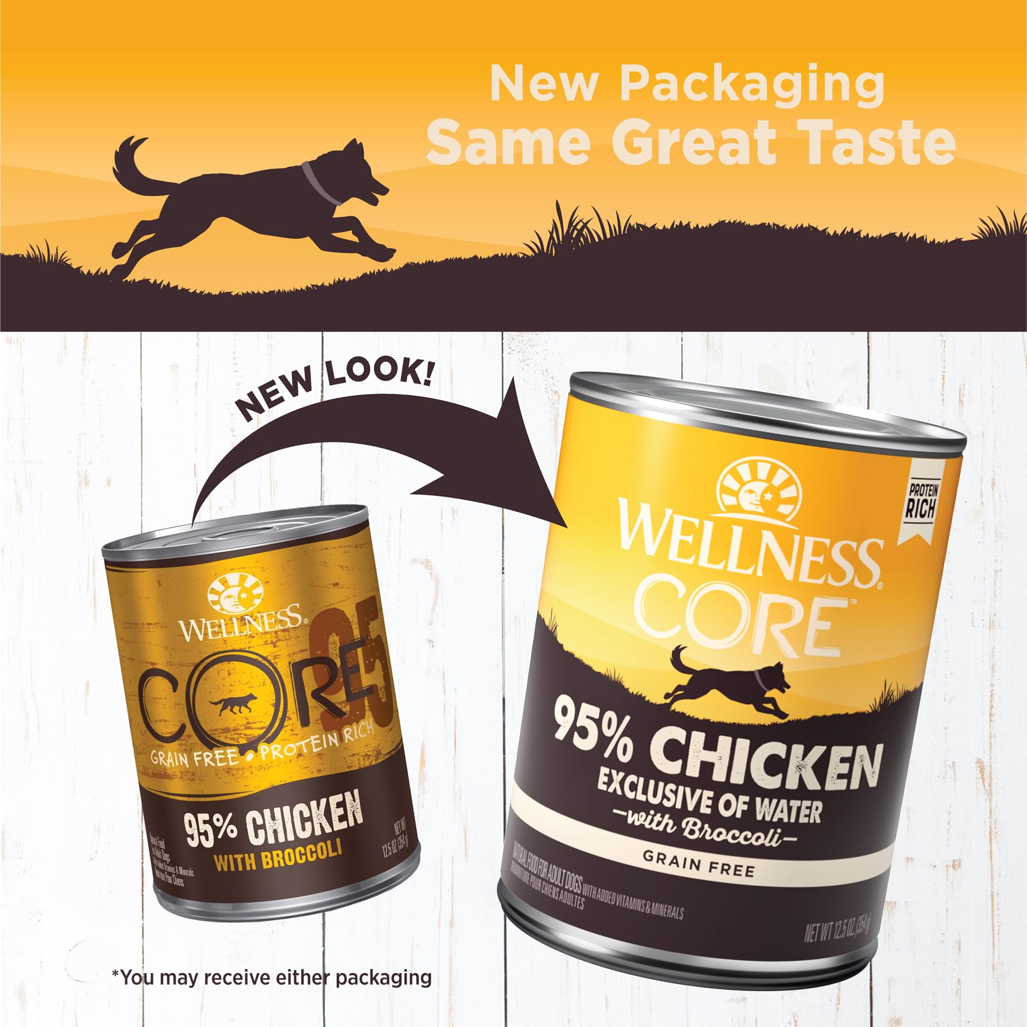 Wellness CORE 95% chicken pate texture showcasing smooth meal topper option.