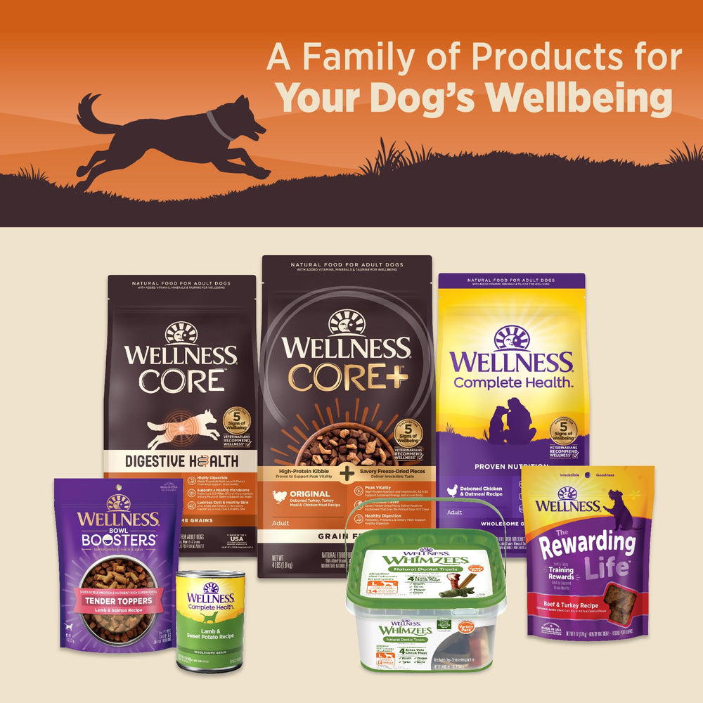 Made-in-USA facility badge beside Wellness CORE 95% signals quality sourcing.