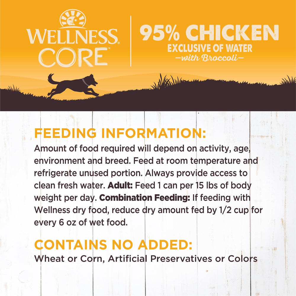 Serving idea for Wellness CORE 95% demonstrates complete meal or topper options.