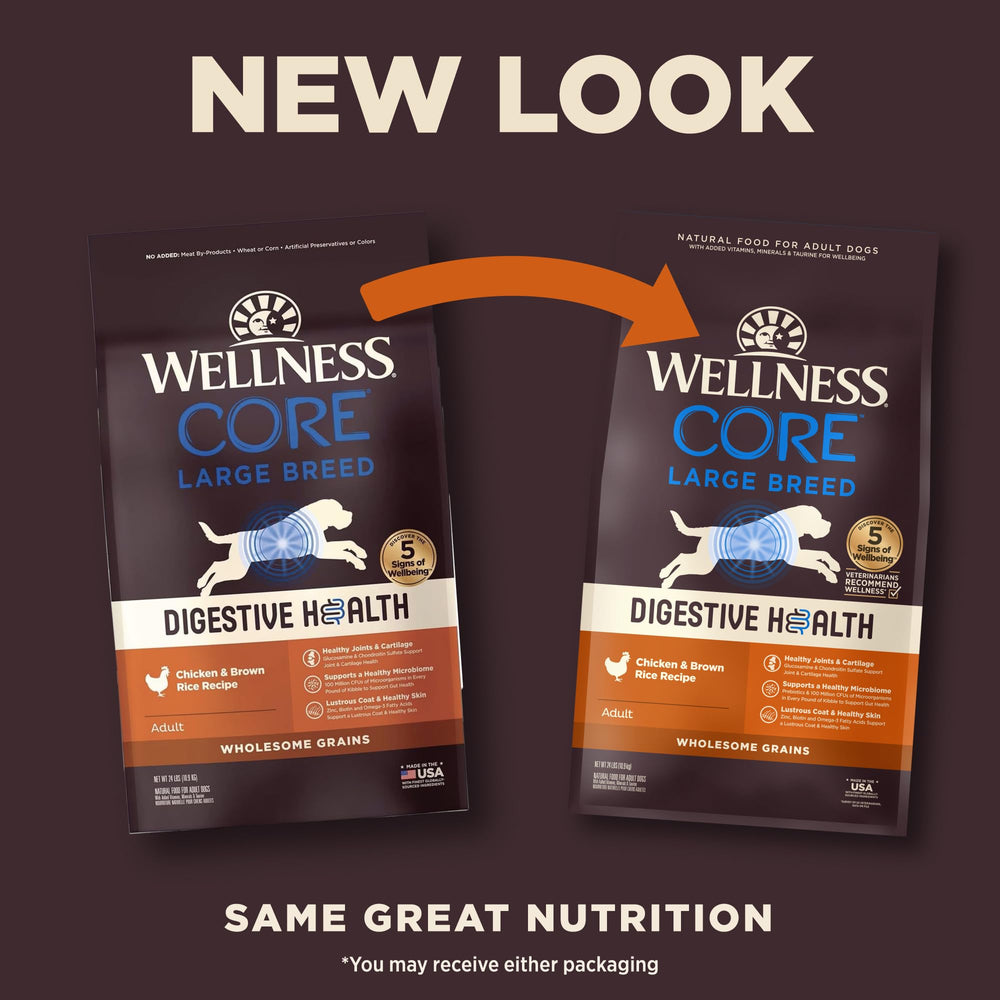 Wellness CORE Digestive Health panel highlights prebiotics for gut balance.