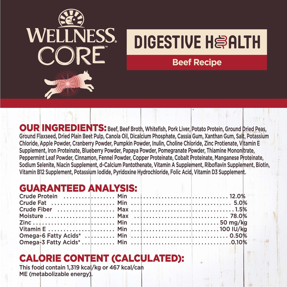 Dog enjoying Wellness CORE Digestive Health Pate meal