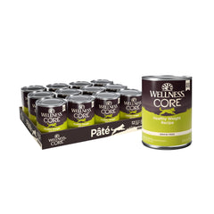 Wellness CORE Healthy Weight Pate can front shows grain-free protein for adults