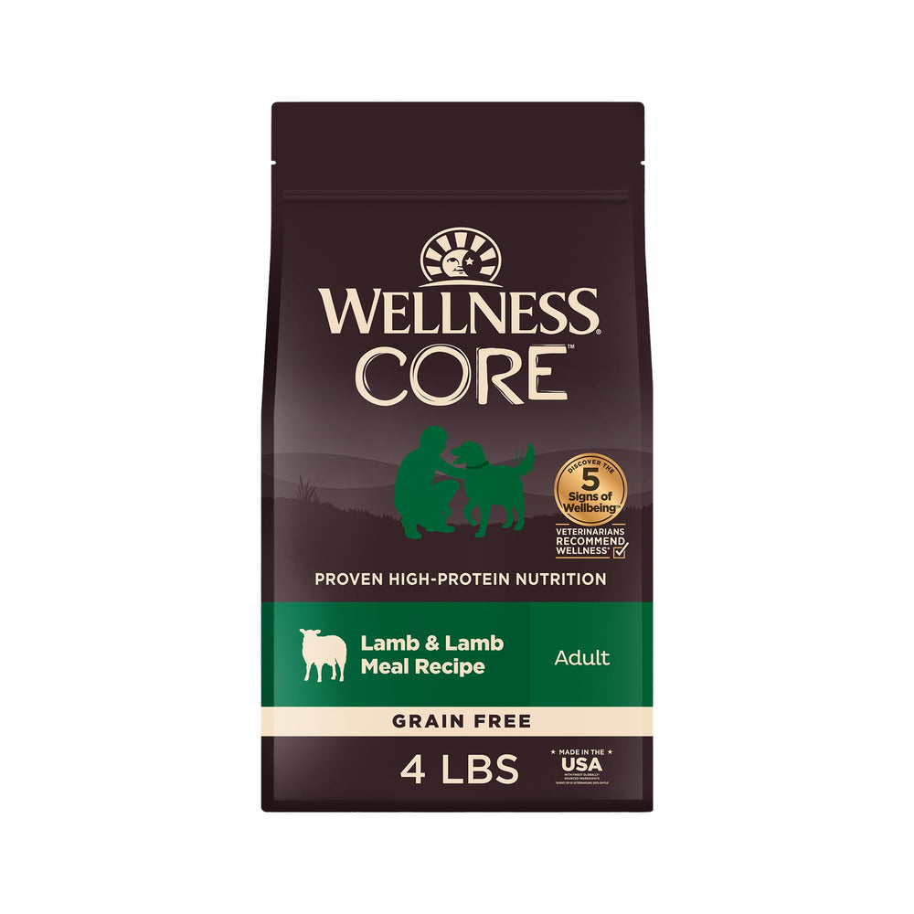 Wellness CORE Lamb Recipe bag front, grain-free formula supporting lean muscle