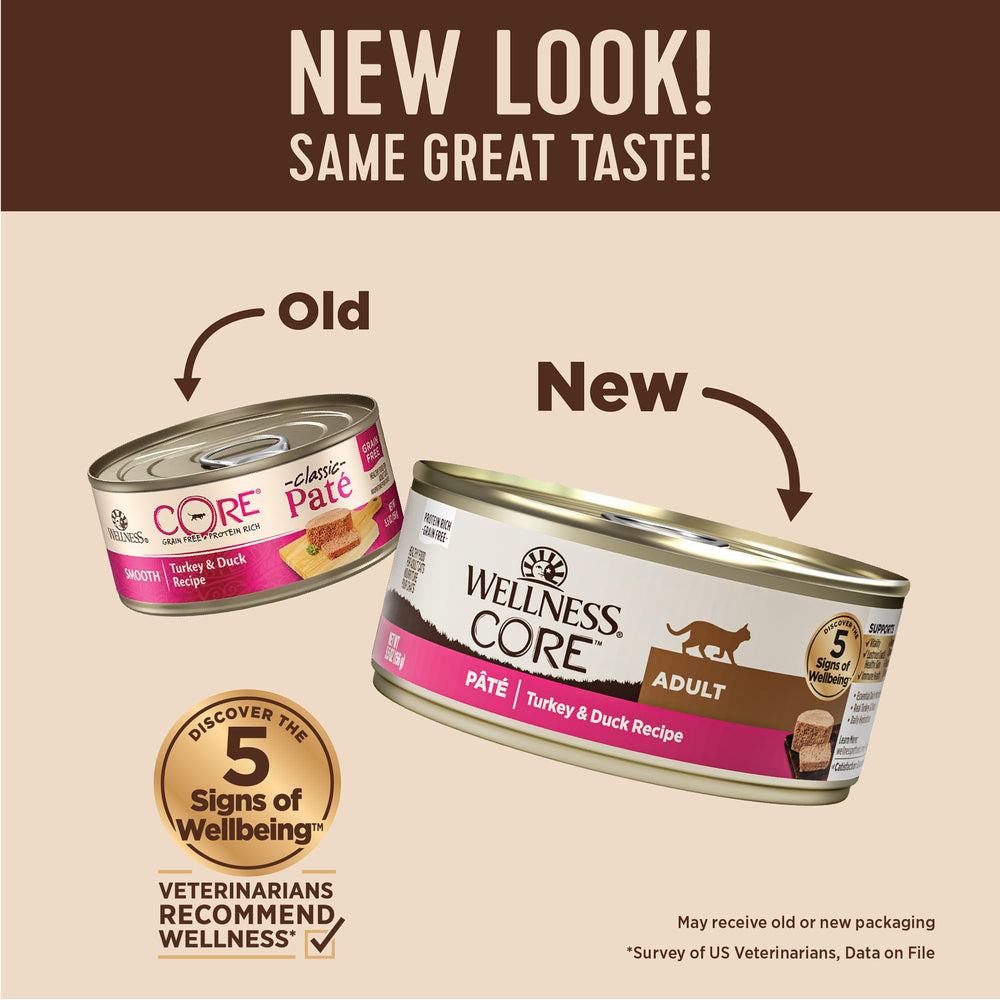 Close‑up of Wellness Core pate texture showing smooth meat-based consistency.