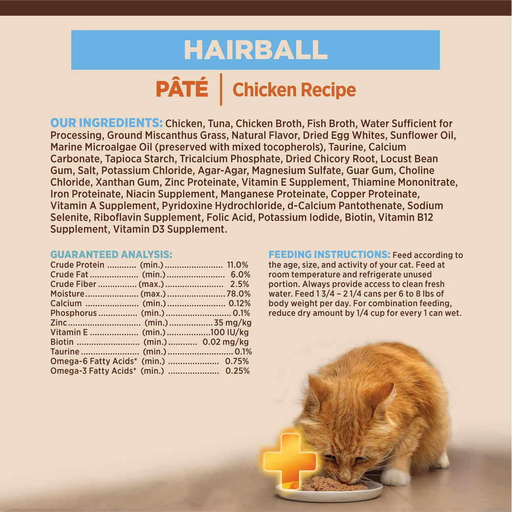 Wellness CORE+ Hairball Pate angled bowl shot resembles a ready-to-serve meal.