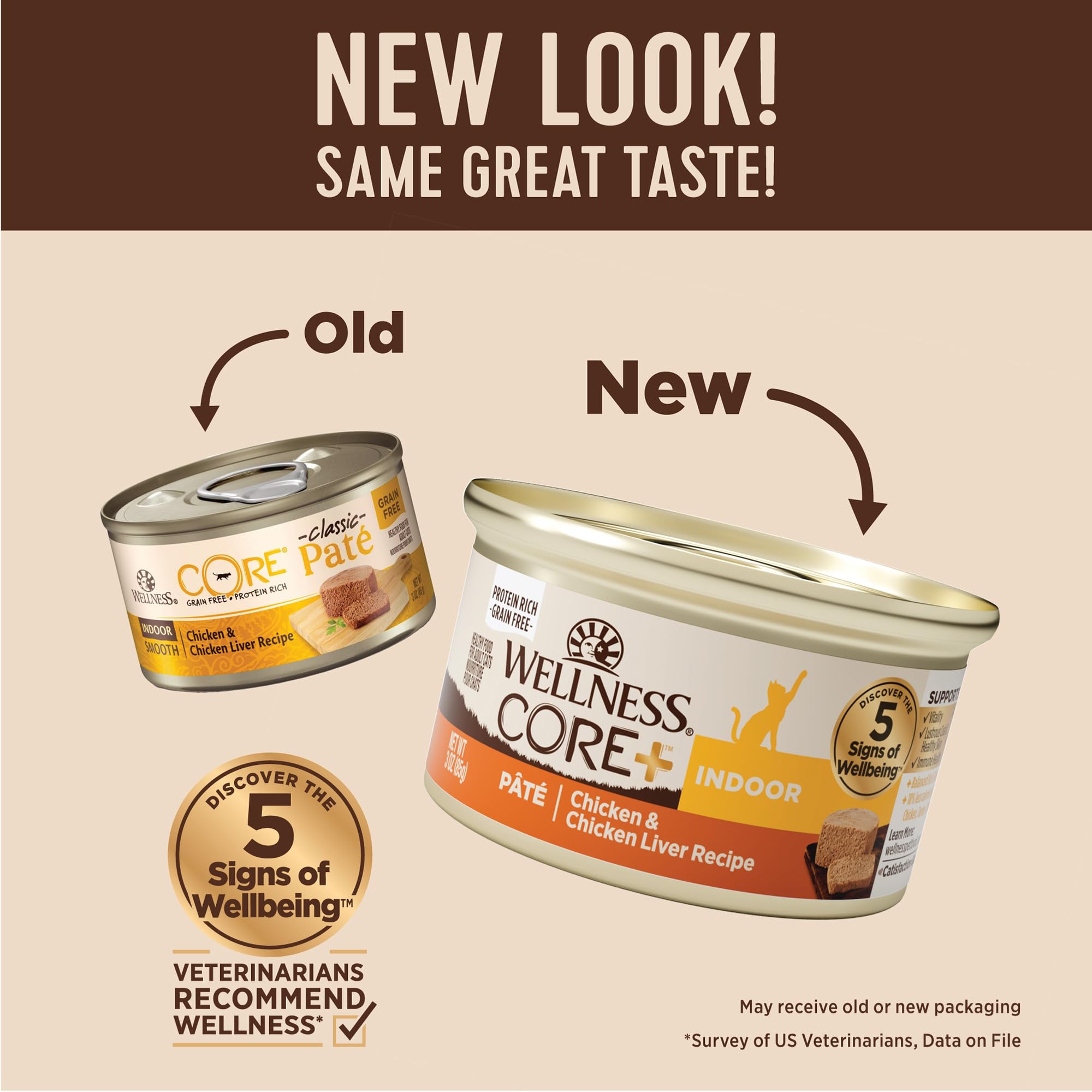 Wellness CORE+ Indoor Pate can open showing real tuna and tilapia.