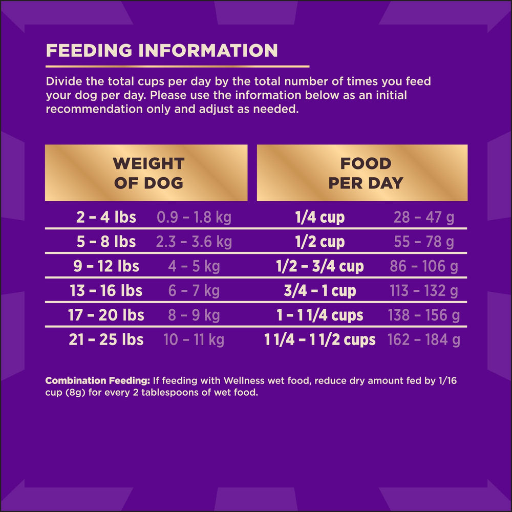 Wellness CORE+ small-breed meal prep concept with measured portions