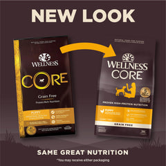 Wellness Core Puppy serving bowl—small kibble size ideal for puppies.