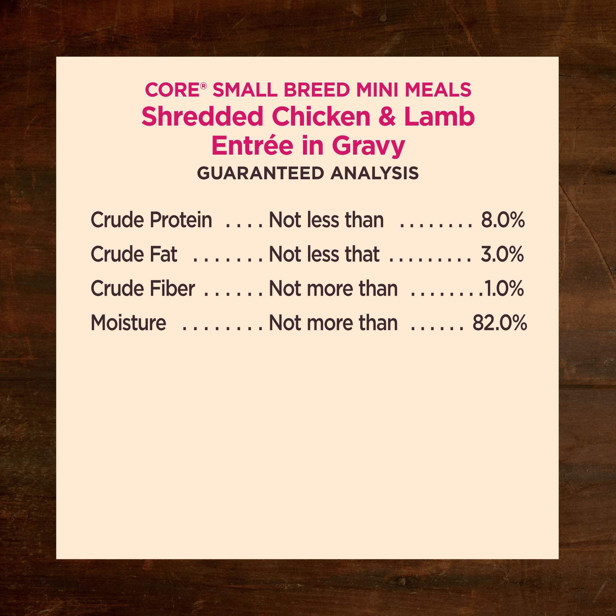 Wellness CORE shredded meat texture close-up in savory gravy