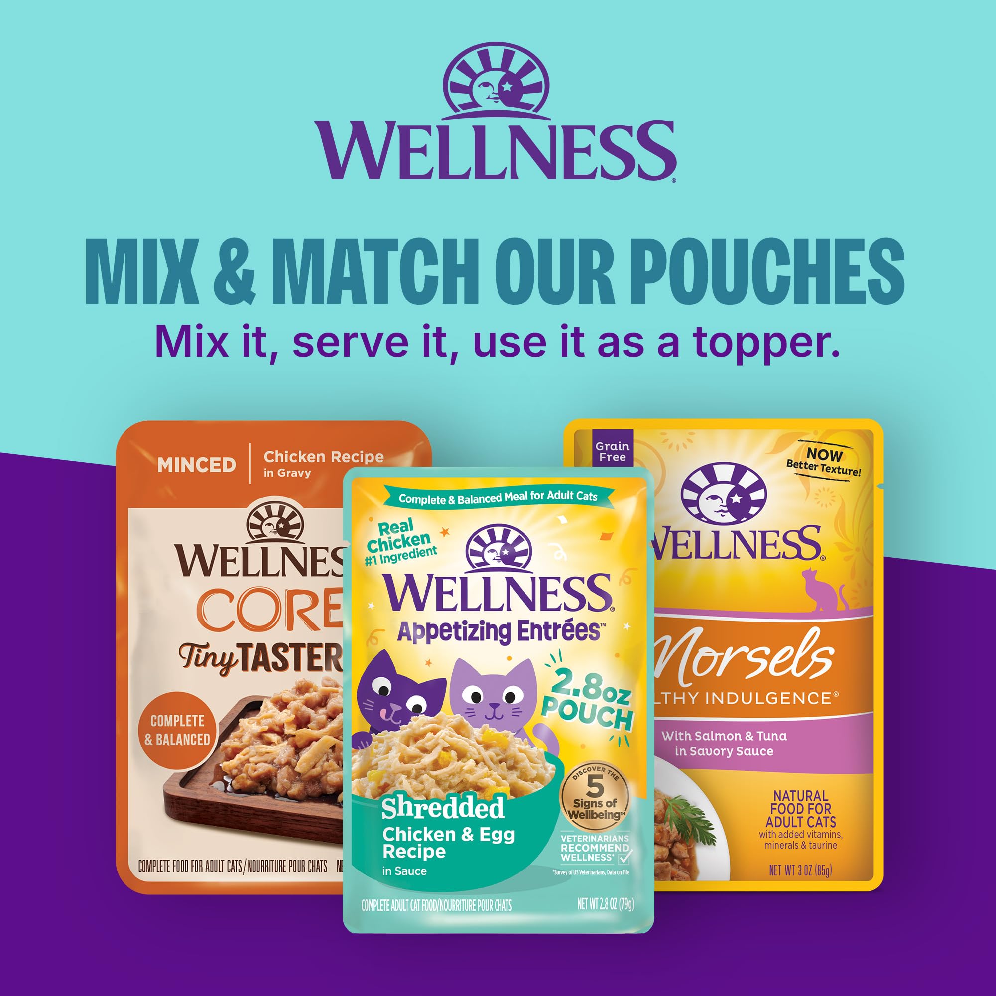 Wellness CORE Signature Selects delicate meat shreds deliver variety at mealtime.