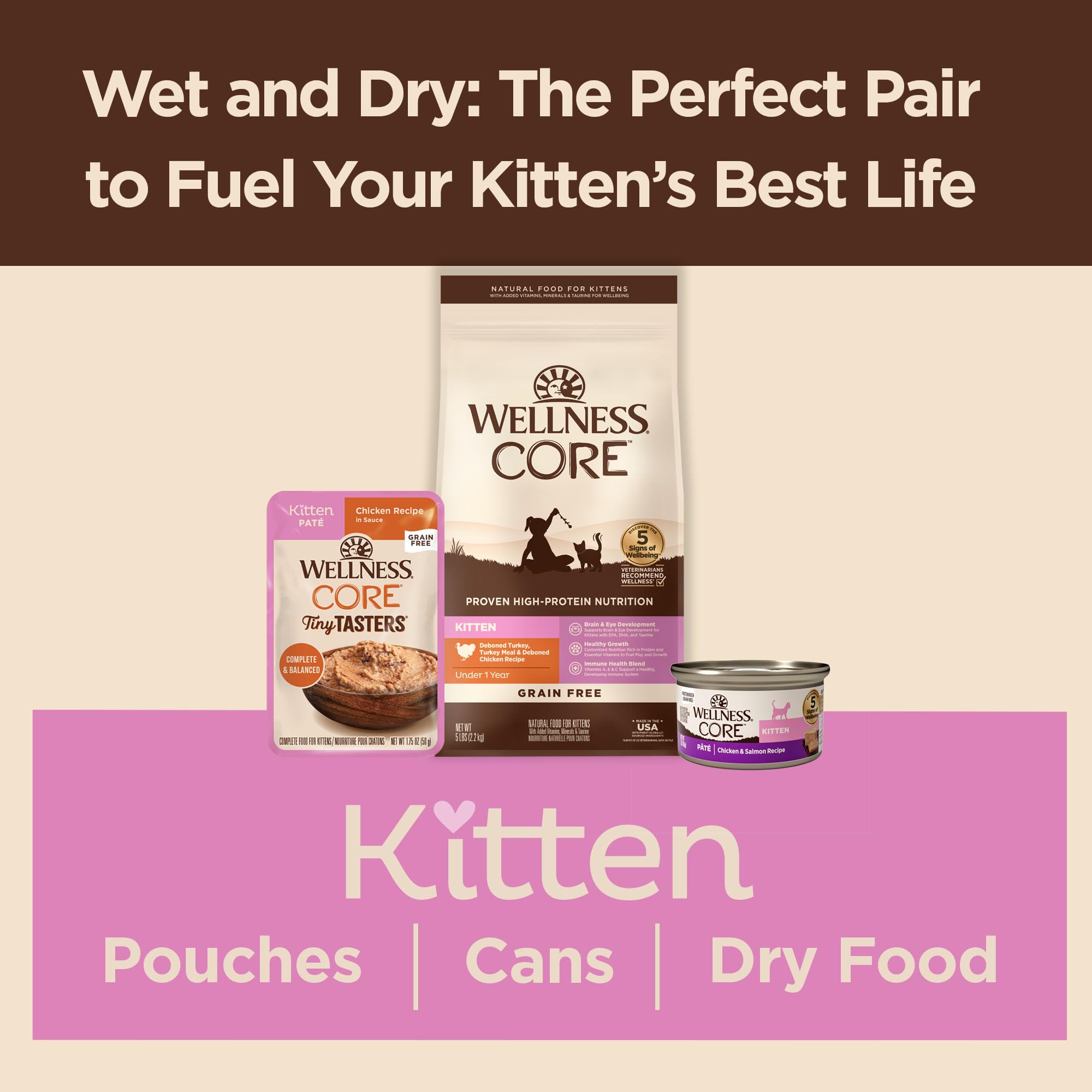Wellness Core Tiny Tasters easy-squeeze pouch opened for mess-free feeding