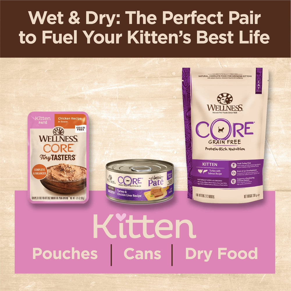 Wellness CORE Tiny Tasters kitten pate soft single-serve pouch