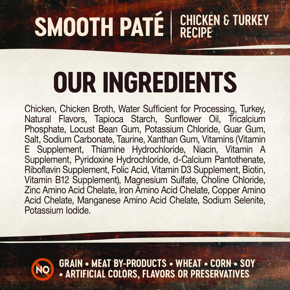 Wellness CORE Tiny Tasters Pate brand label emphasizing real meat ingredients.