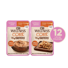 Wellness Core Tiny Tasters pate chicken kitten pouch promoting smooth texture and hydration