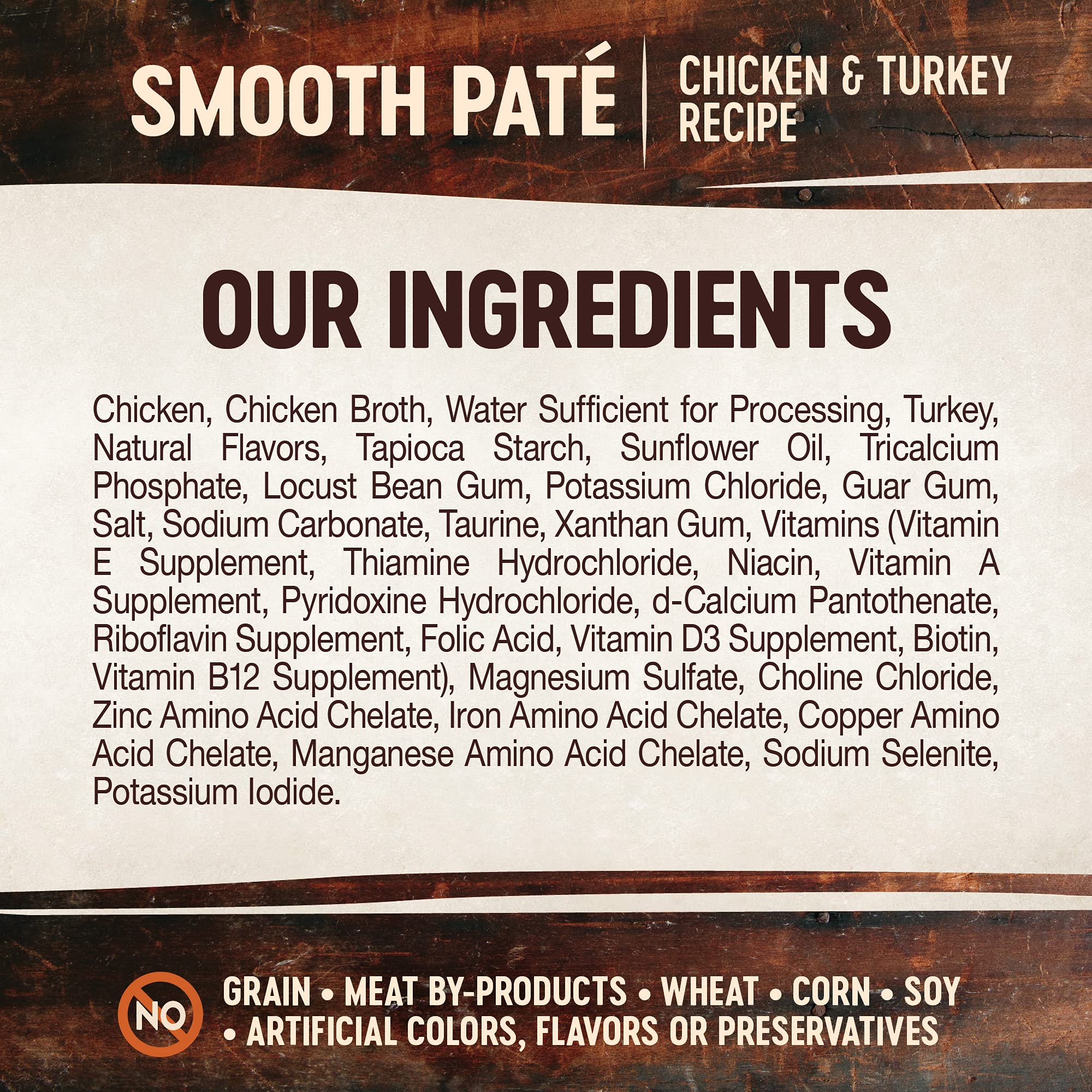 Wellness CORE Tiny Tasters Pate grain-free ingredients without corn or soy.