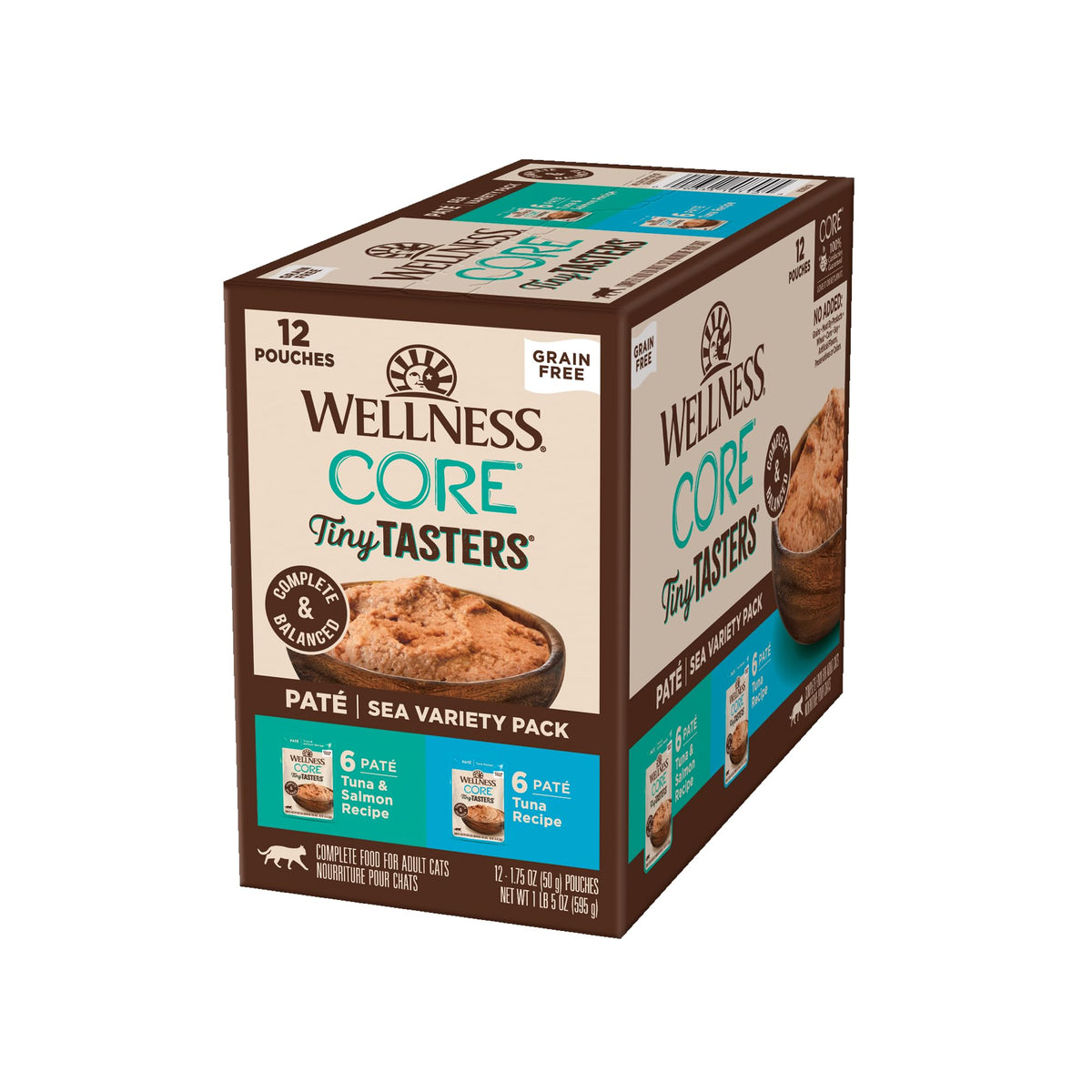 Wellness CORE Tiny Tasters tuna pate pouch, smooth texture for easy feeding