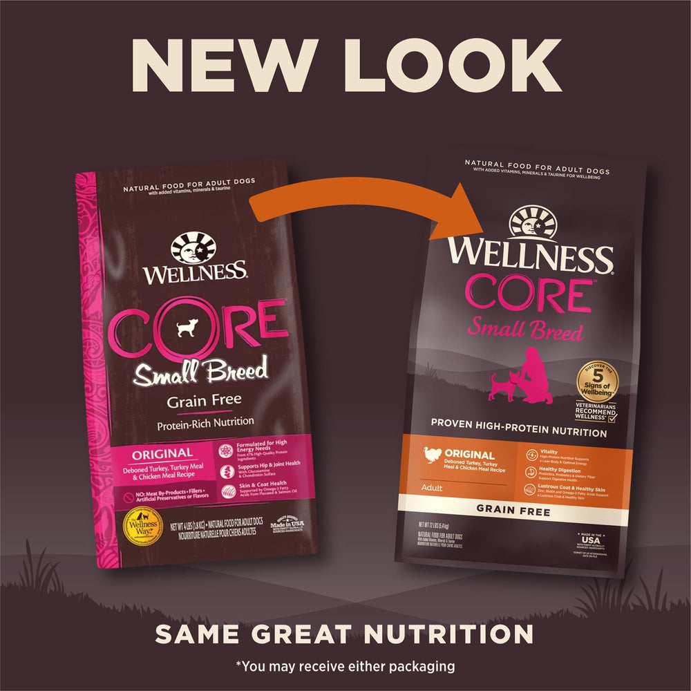 Bowl of Wellness CORE turkey-chicken recipe for small dogs.