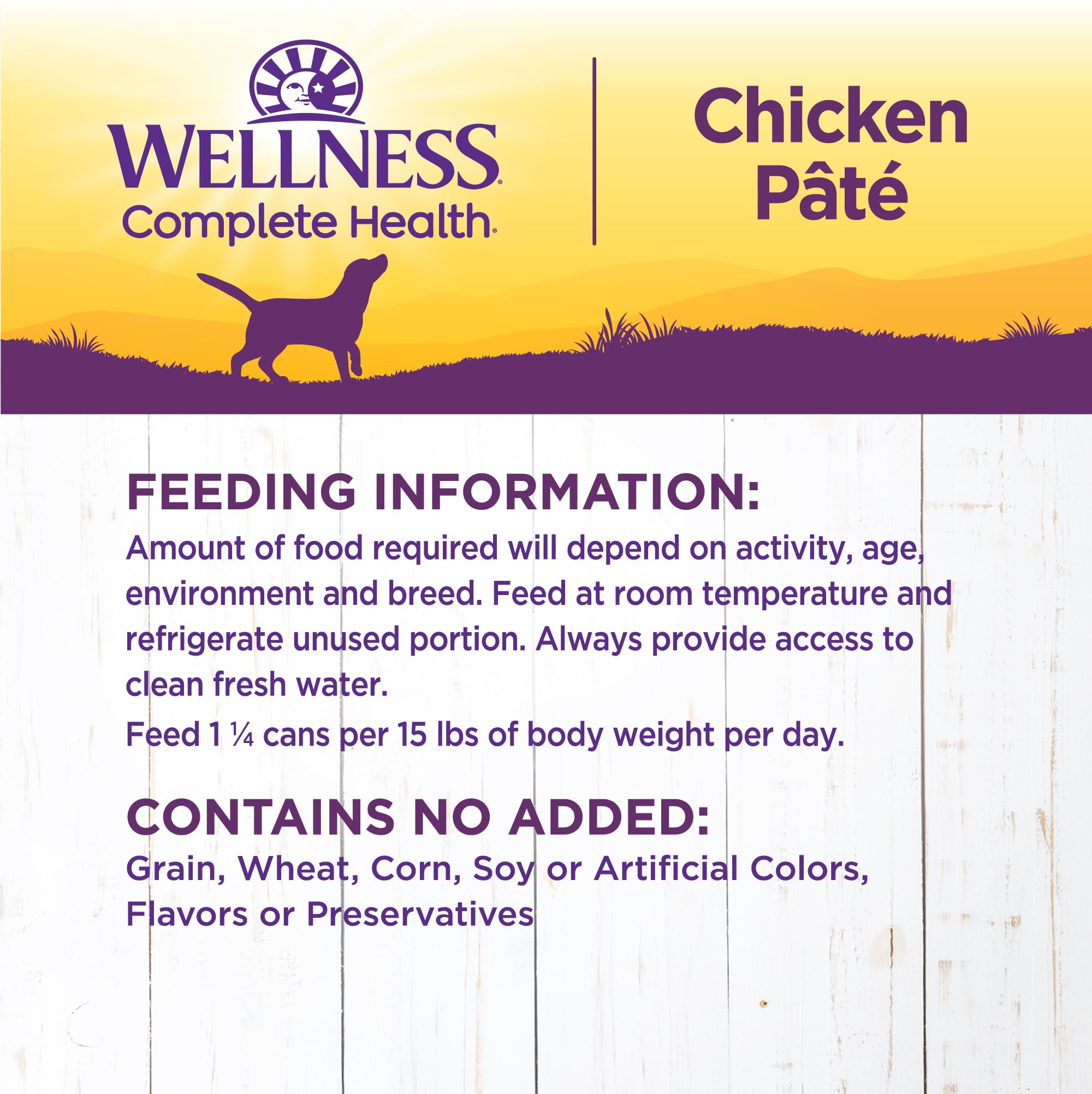 Dog enjoying Wellness Complete Health Pate from a bowl.