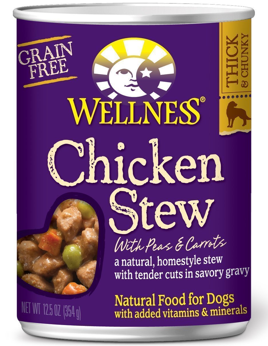 Wellness turkey flavor dog stew 12.5 oz, ideal for mixed meals.