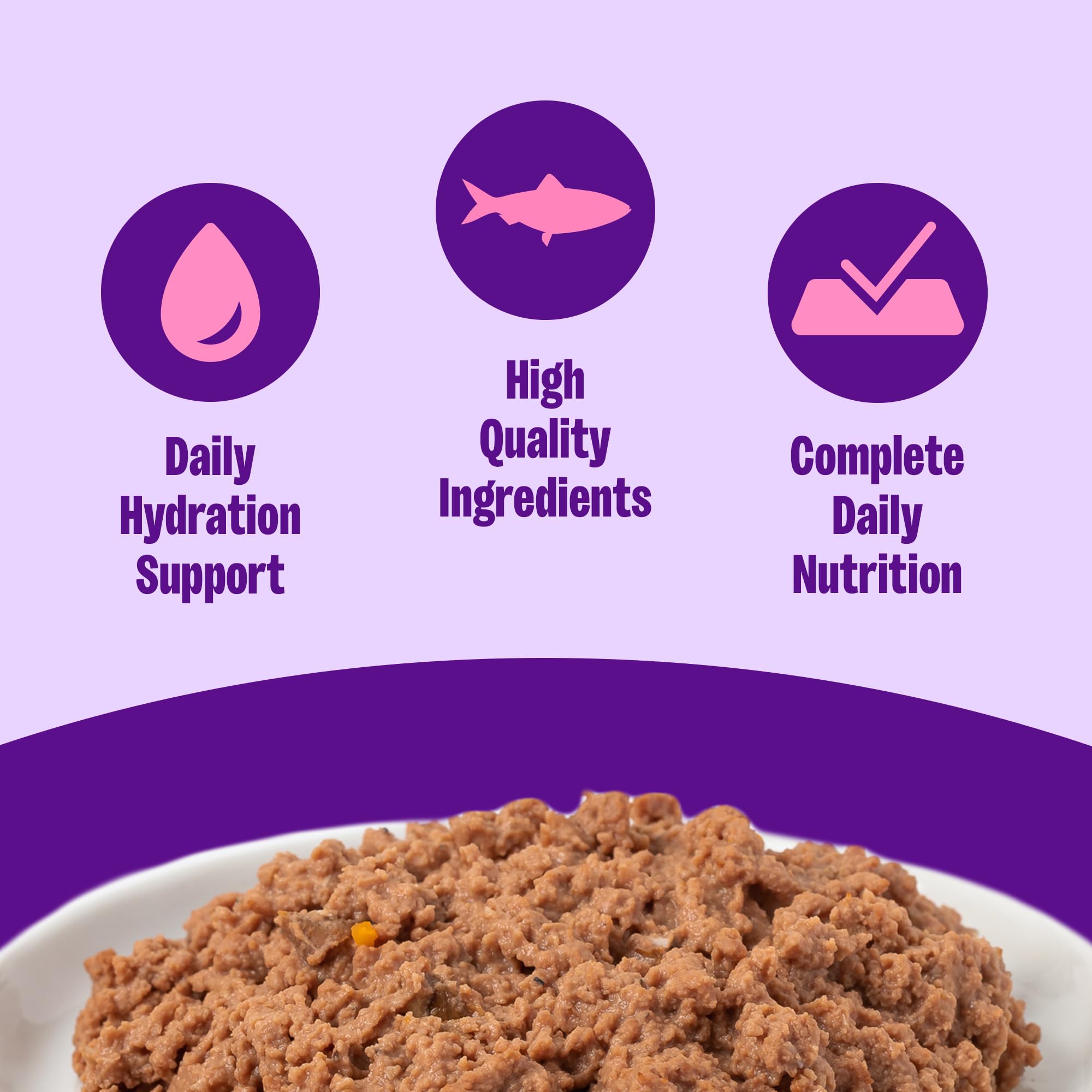 Wellness grain-free kitten pate close-up: protein-dense texture with real meat first.