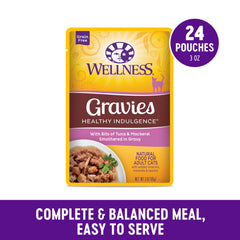 Wellness grain-free wet cat food packaging label.
