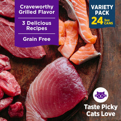 Wellness Grilled Beef-Lamb can closeup; hearty flavor for mealtime variety.