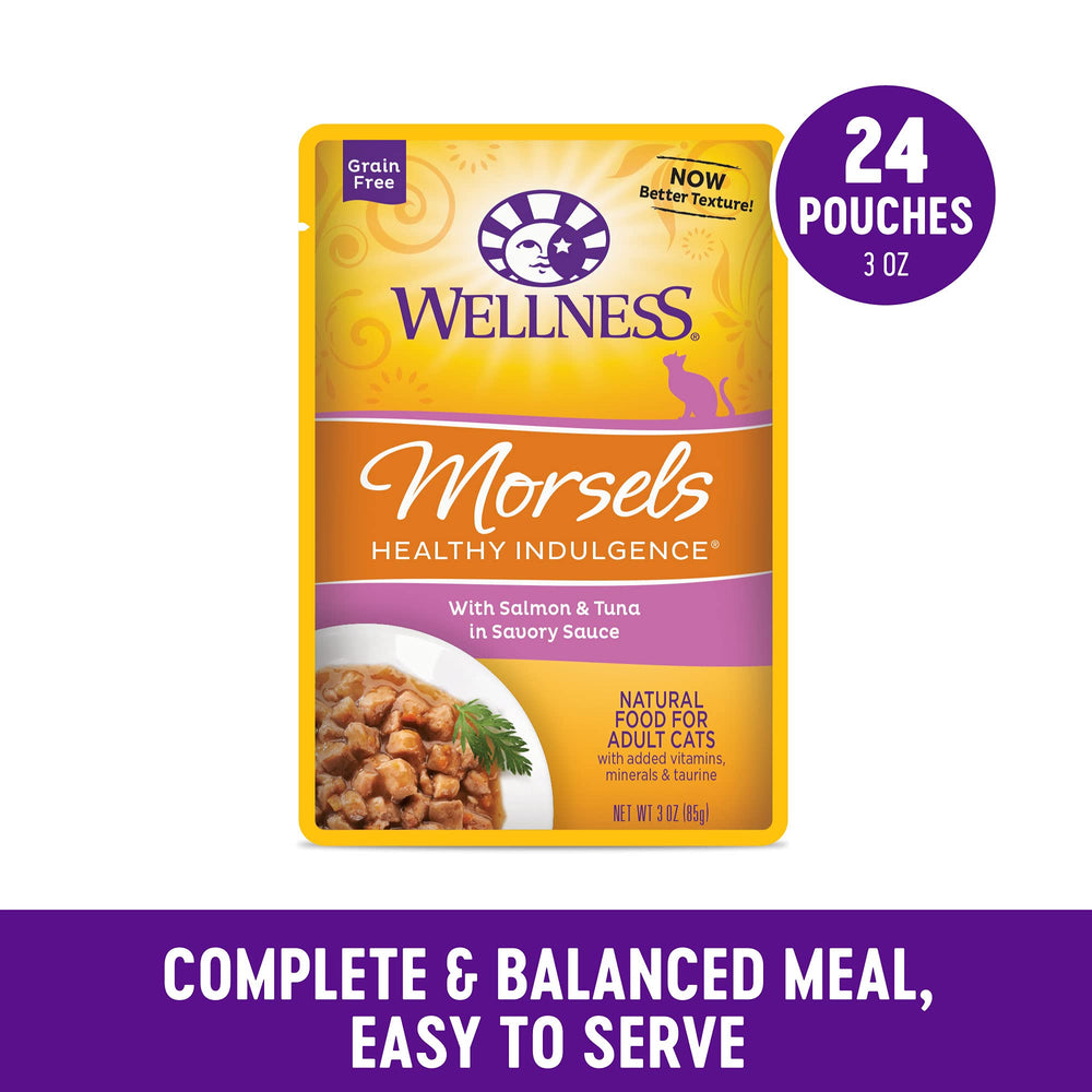 Wellness Healthy Indulgence Morsels Grain-Free Wet Cat Food, protein-forward