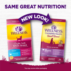 Wellness Complete Health Age Advantage bowl close-up shows protein rich turkey kibble.