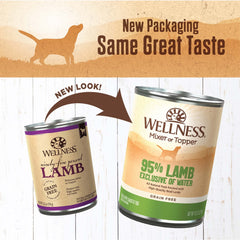 Wellness Lamb Pate serving bowl shows smooth texture for mixing.