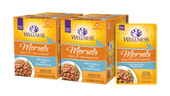 Wellness Healthy Indulgence Morsels turkey-duck 3oz pouch ready for convenient feeding.