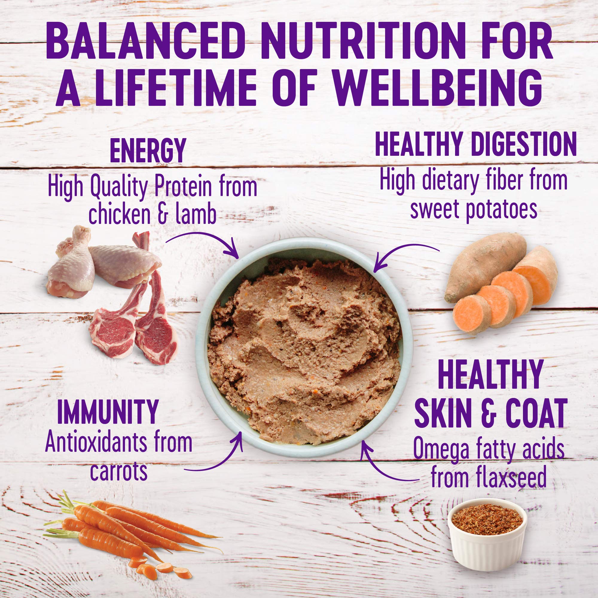 Wellness pate chicken lamb and sweet potato texture close up