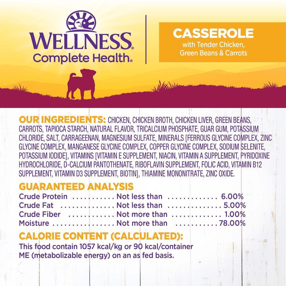 Wellness Petite Entrees Casserole: grain-free formula designed for small breed dogs.