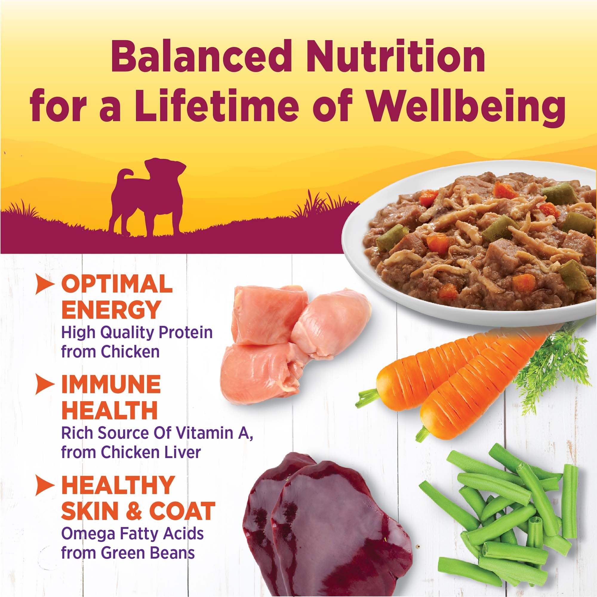 Wellness Petite Entrees grain-free formula in a convenient ready-to-serve cup