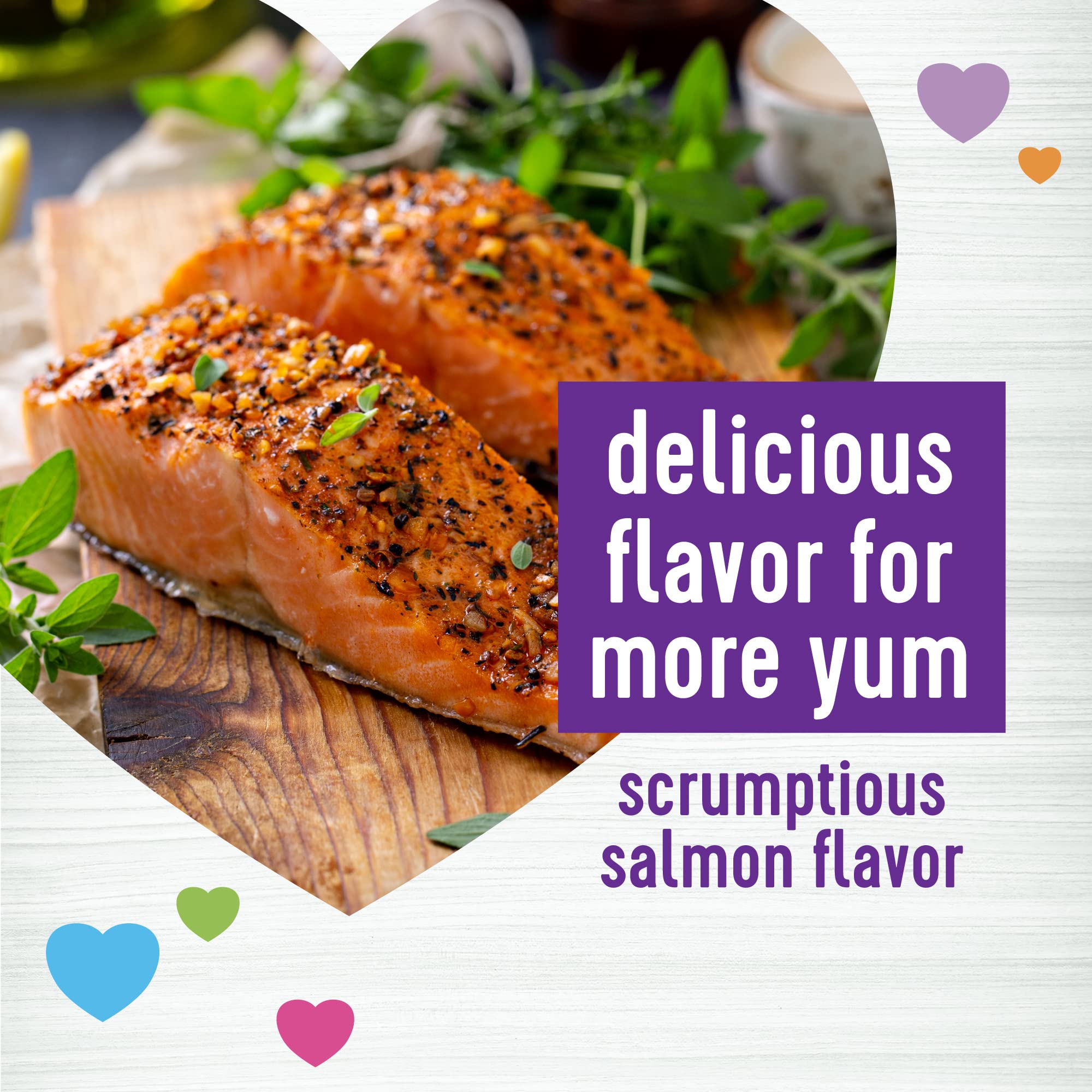 Wellness Salmon Flavored Soft Chew ingredients image showcases antioxidants and probiotics