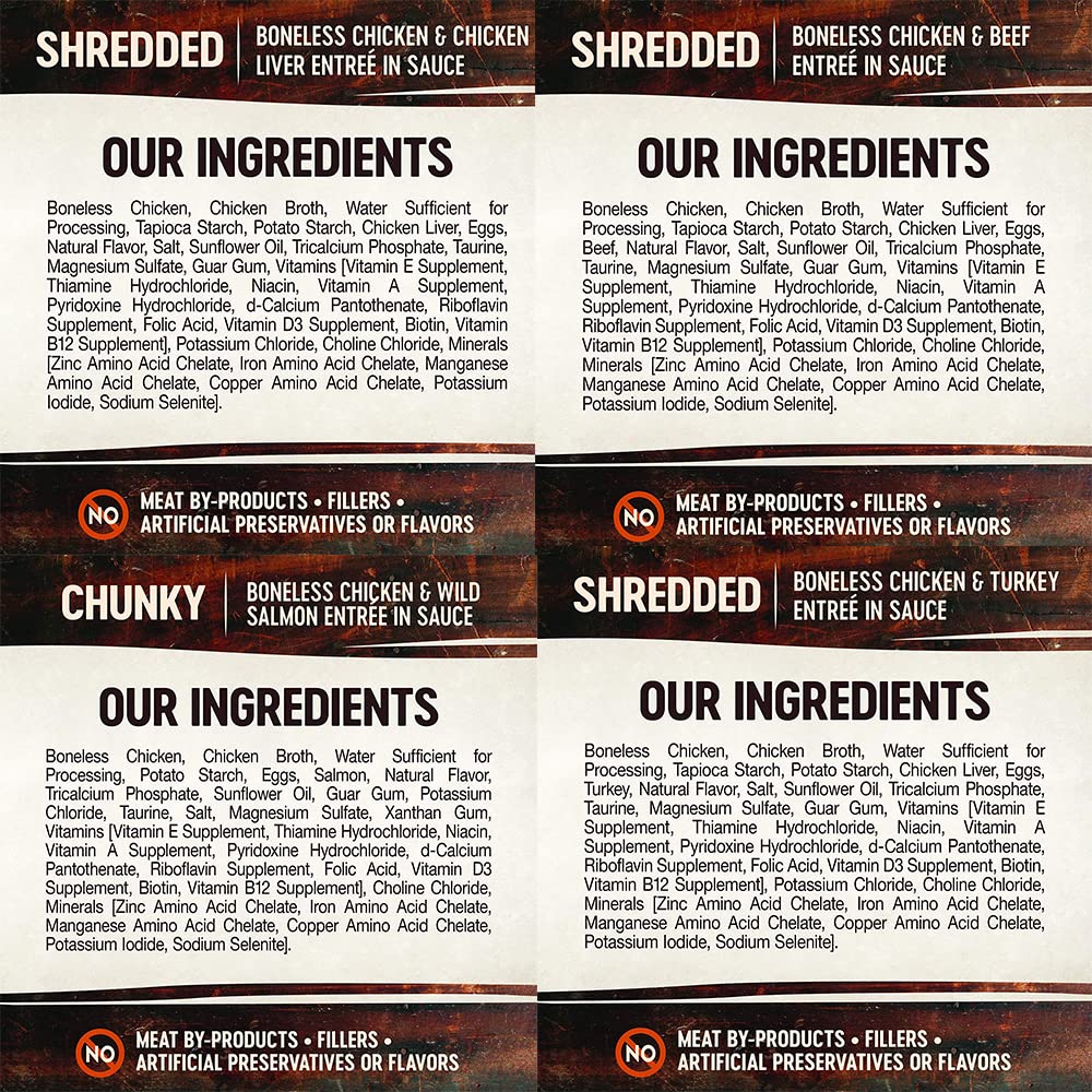 Wellness Signature Grain Free Wet Cat Food grain-free ingredients illustration emphasizes protein-forward nutrition.