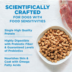 Wellness Simple Limited Ingredient Duck Dry Dog Food serving bowl demonstrates meal-ready portions for feeding.