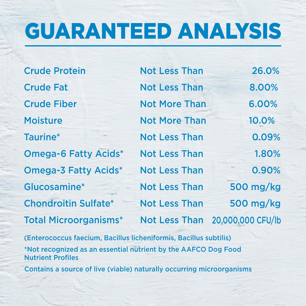 Wellness Simple back-of-bag highlights no corn, wheat, or soy.
