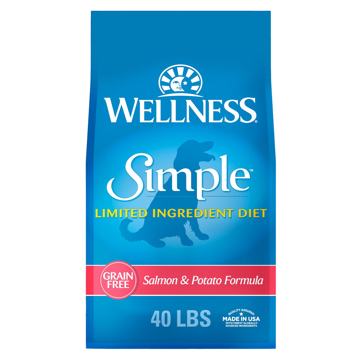 Wellness Simple salmon and potato dry dog food bag for sensitive stomachs
