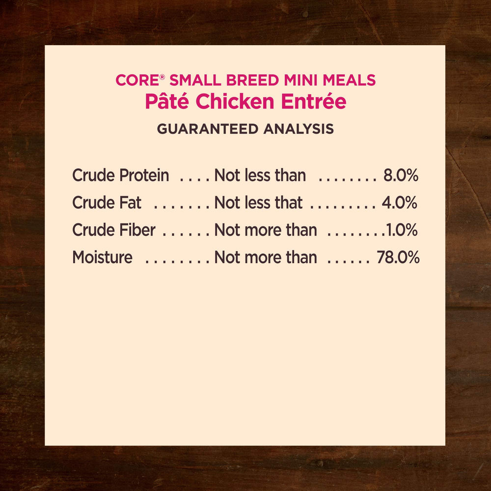 12-pack Wellness CORE small breed pate pouches ready for shelves