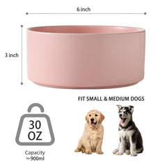 Welloyed 30 oz pink dog bowl with generous capacity for meals or water