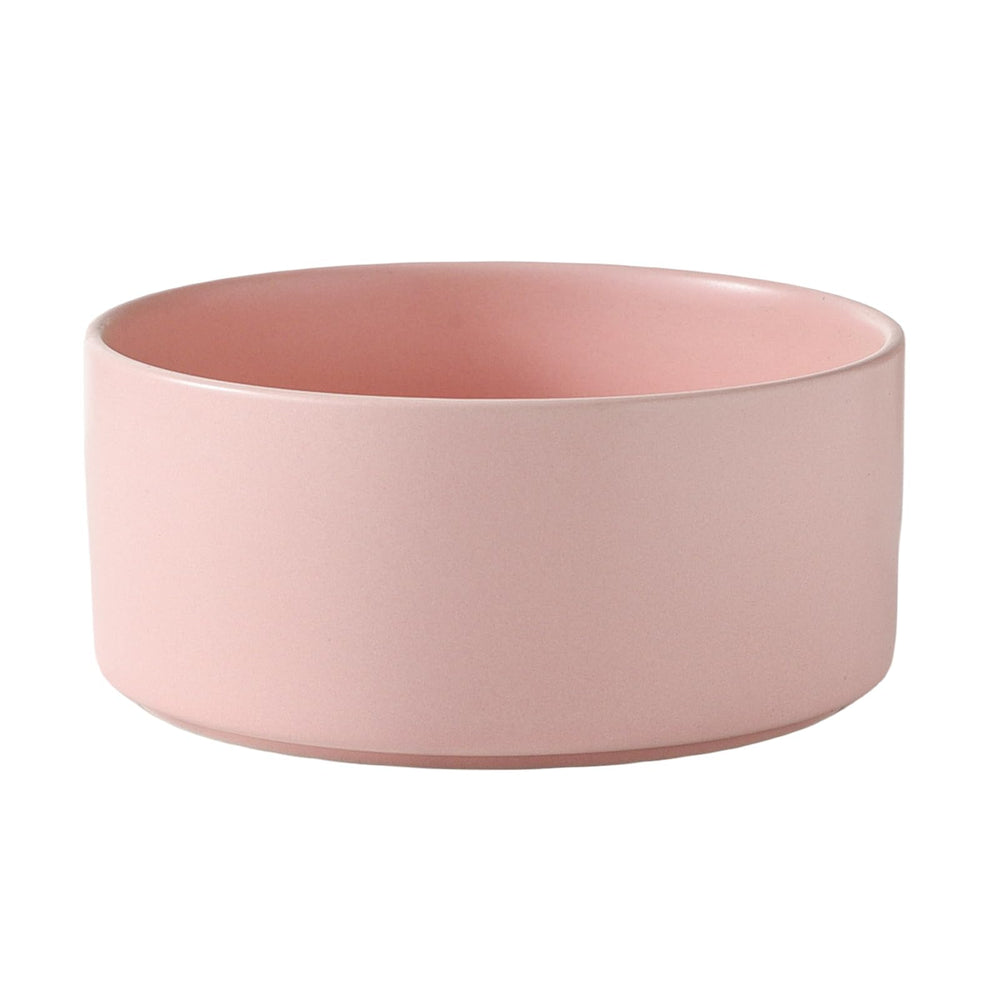 Welloyed 6 inch pink ceramic dog bowl with non-slip base for steady meals