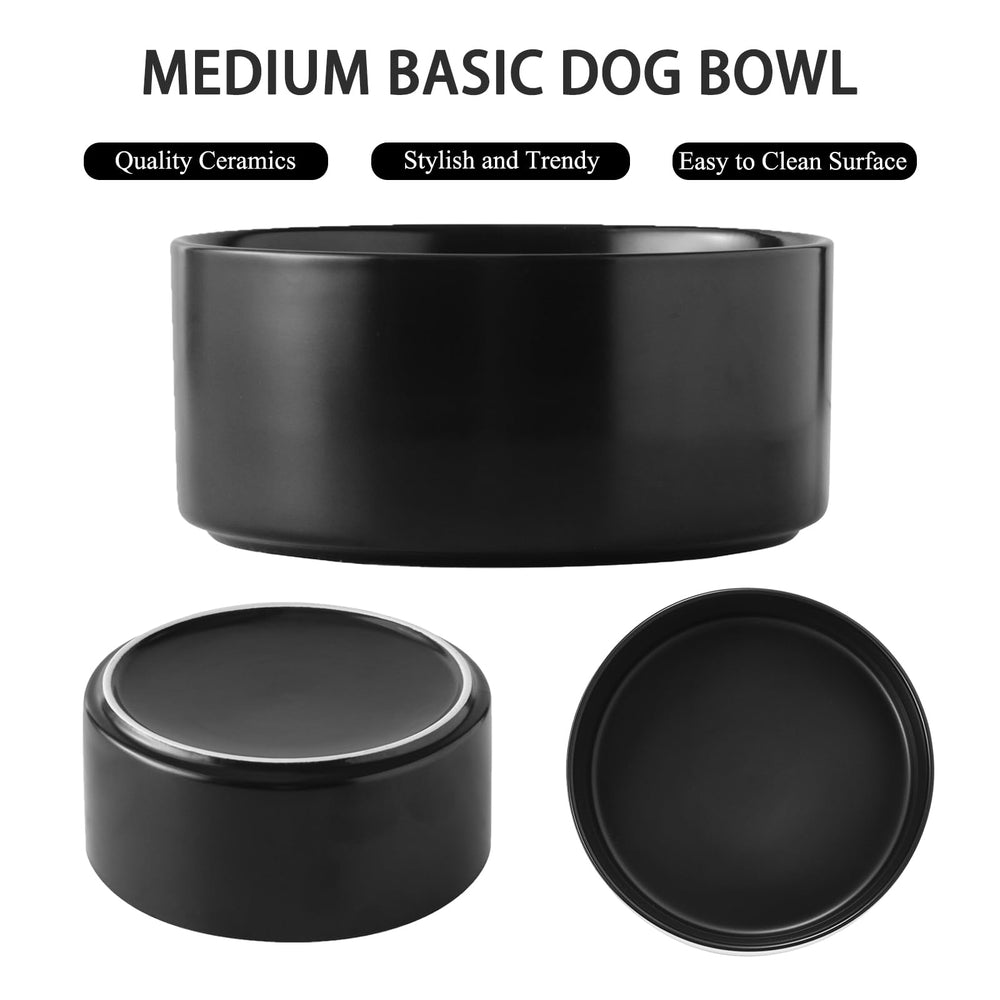 Welloyed ceramic dog bowl 30oz capacity for meals or water.