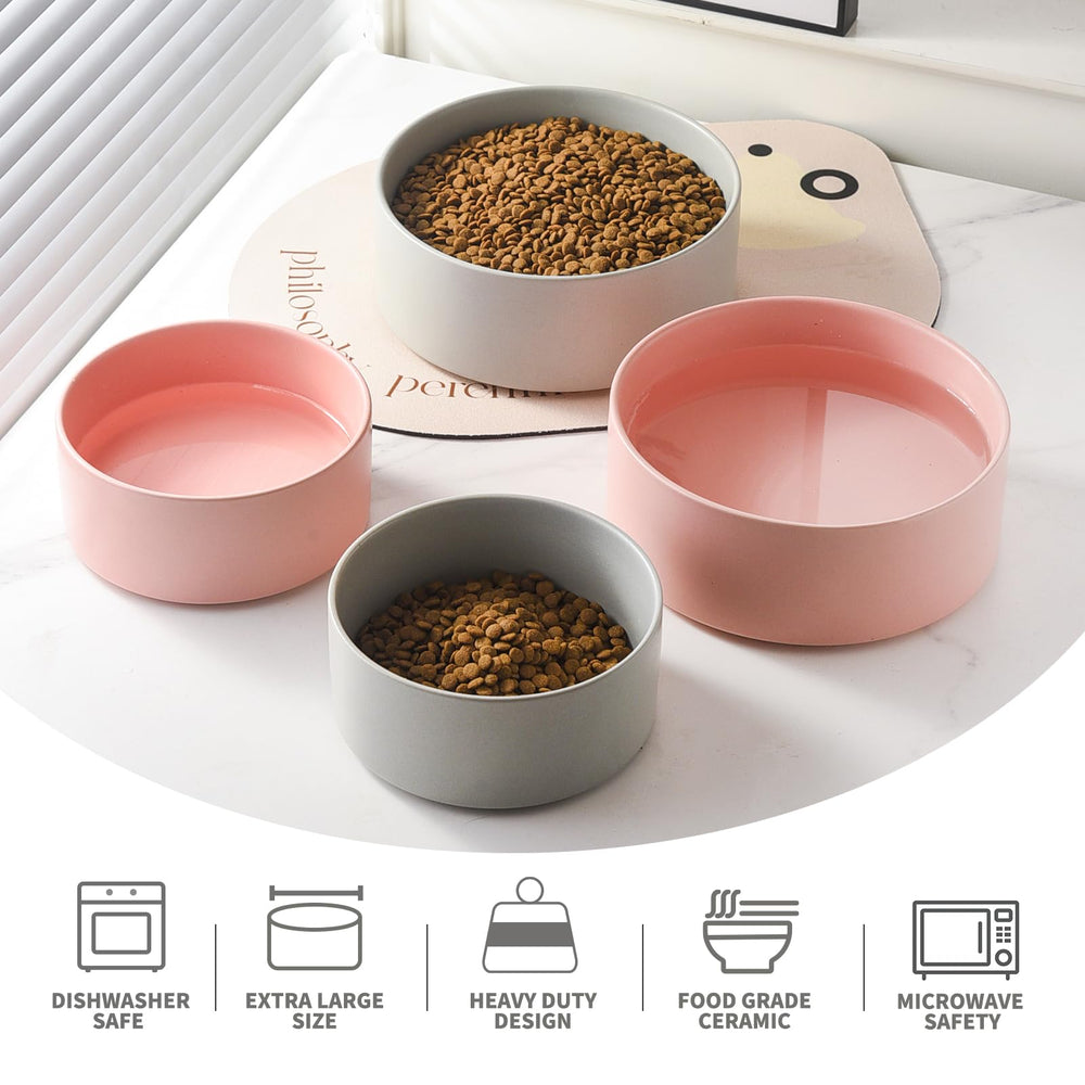 Welloyed non-slip pink dog bowl stabilizes feeding and reduces spills