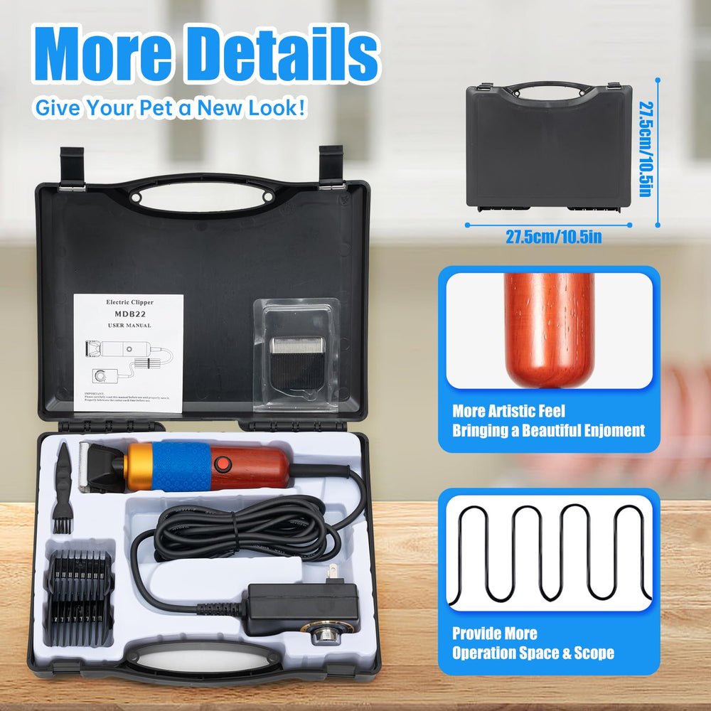 Long 10-foot cord provides mobility around stalls and tables