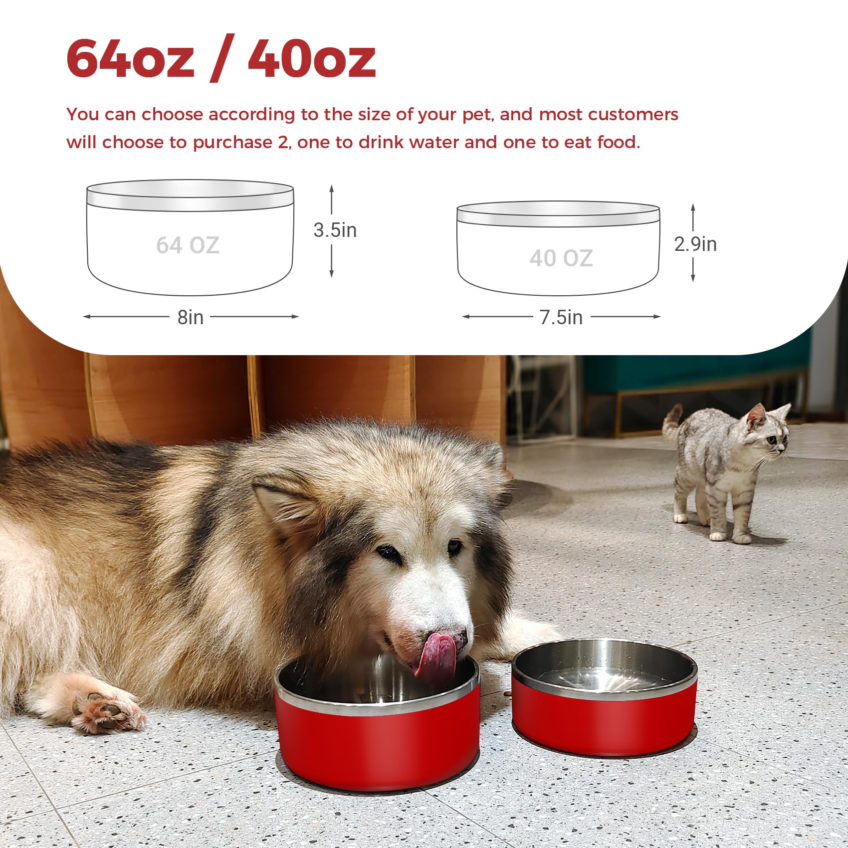 WENBOKMIN dishwasher-safe stainless bowl makes cleaning quick and simple.