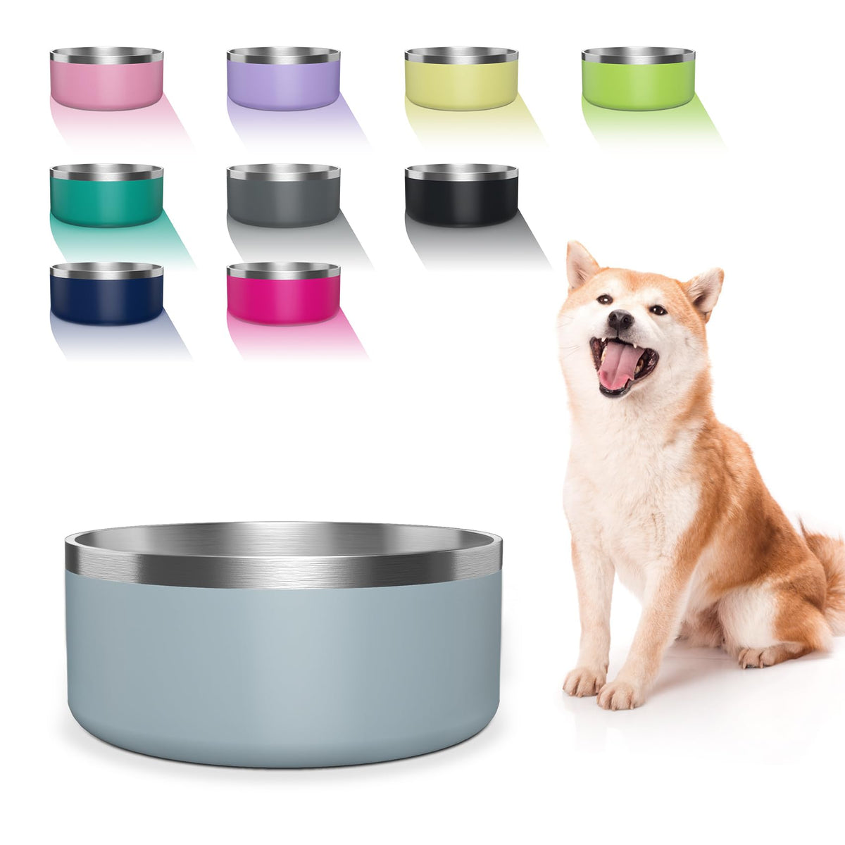 WENBOKMIN 304 stainless steel dog bowl for durability and hygiene.