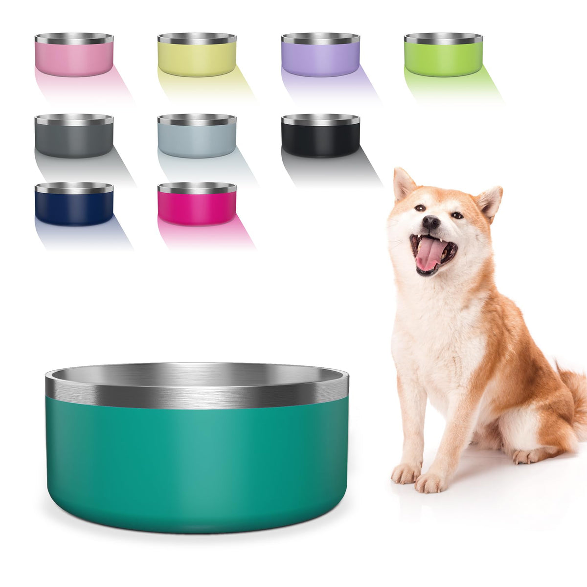 WENBOKMIN dog bowl with 304 stainless steel interior for durability and hygiene