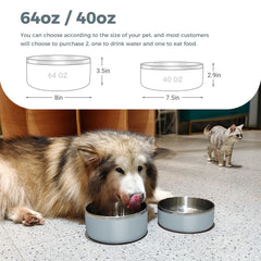 WENBOKMIN dog bowl with anti-slip flat bottom keeps bowls steady.