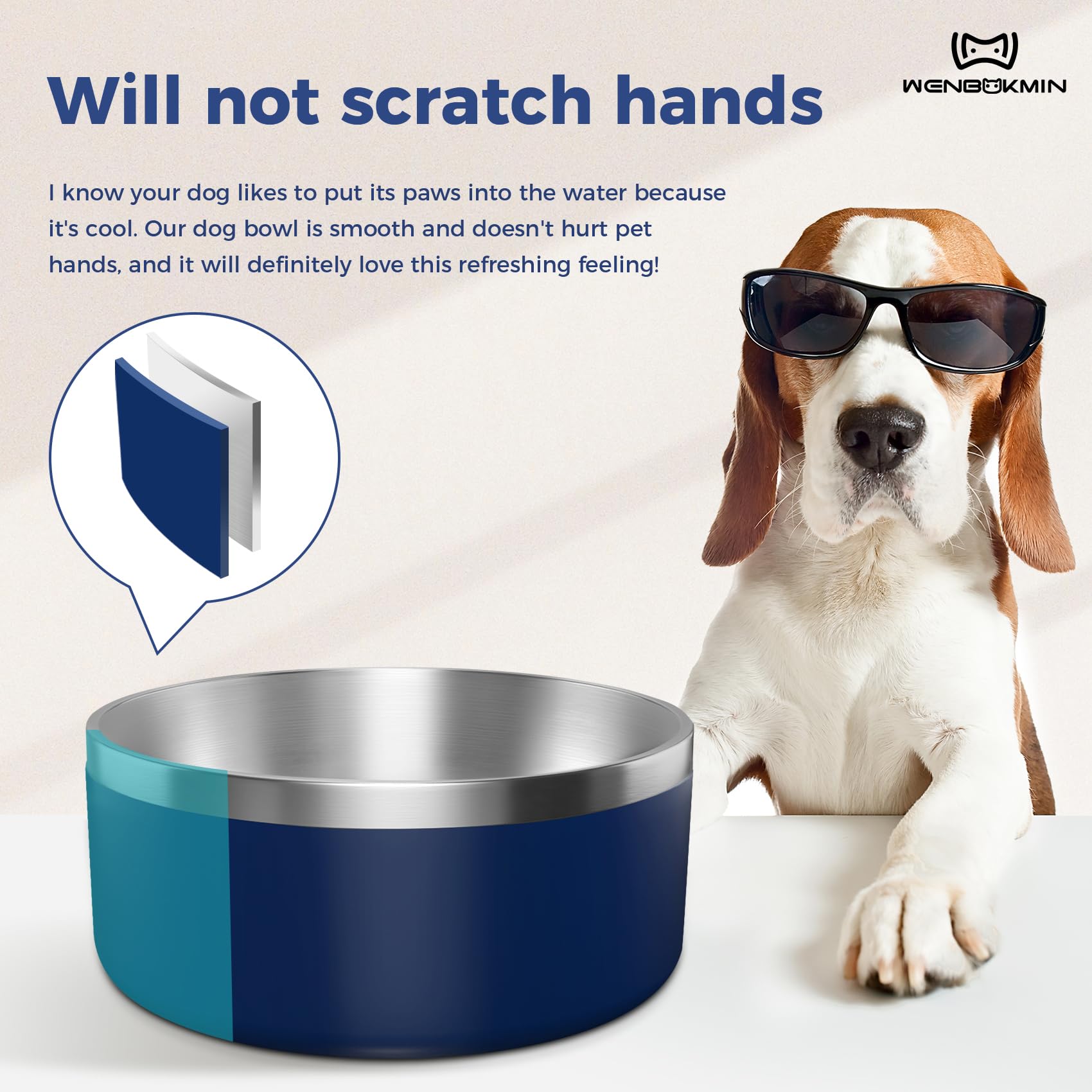 WENBOKMIN easy-clean stainless steel surface resists sticking and odors.